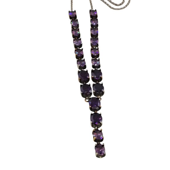925 Sterling And Amethyst Y Necklace (A7714) - Picture 4 of 6